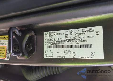 2016 Ford F-150 Xlt from USA, damaged, VIN 1FTEW1CF8GKE97291